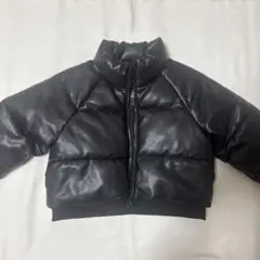 ZARA 黒 ショート丈ダウンジャケット 8-9サイズ