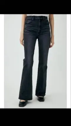 マウジー MOUSSY MVS FLARE ブーツカットデニムパンツ　黒　25