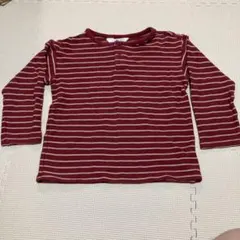 H&M 長袖カットソー 赤と白のストライプ 110/116