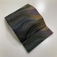 No.2851 正絹作家物幾何学箔袋帯　落款　美品