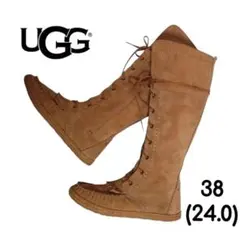 希少☆極美品　UGG フリンジ ロングブーツ Somaya 茶 38