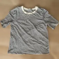 白黒ストライプ 半袖Tシャツ