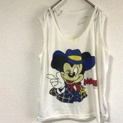 難あり　ミッキーマウス タンクトップ ホワイト