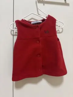 familiar 赤いベビーベスト フリース