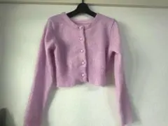 GRL ラメ入り パールボタン カーディガン パープル F