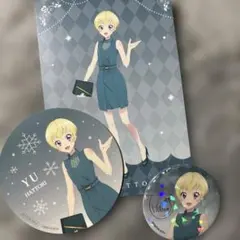 アイカツ！カフェ　andGALLERYコラボ　服部ユウ3セット　缶バッジ
