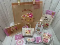 日焼けキティ　８点セット　PVCトート バッグ 小物 匿名配送