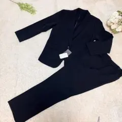 新品未使用　ニッセン　ストライプパンツスーツ　ネイビー 大きいサイズ　5L