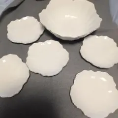花びら型陶器皿セット（6点）