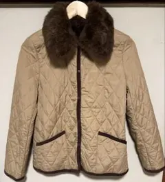 a.v.v DENIM ラビットファー襟キルティングジャケット