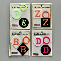 ネオンカラー 蛍光色 お名前ワッペン アルファベット 刺繍 アイロン接着 4種