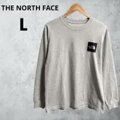 極美品◎THE NORTH FACE ボックスロゴ 長袖Tシャツ L グレー