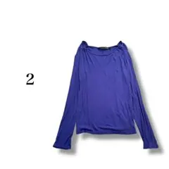 長袖カットソー 【2】 リブ シンプル 薄手 タイト