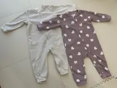 H&M ジップアップフリースカバーオールパジャマ　2着セット　80