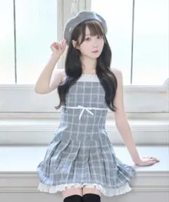 ミシェルマカロンMichelleMacaron チェックベルトジャンスカ ミシェルマカロンMichelleMacaron チェックベルトジャンスカ - メルカリ