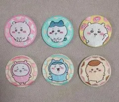 ちいかわ　刺繍缶バッジ　ちいかわ　ハチワレ　くりまんじゅう　ビスケット