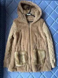 フード付き✩︎ベージュムートンコート