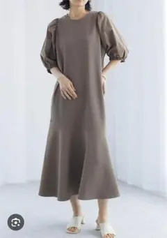 値下げ❗美品✨ELENCARE DUE マーメイドワンピース パフスリーブ