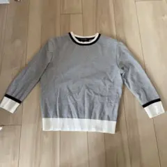 UNTITLED メッシュ編み 長袖ニット S ホワイト/ブラック