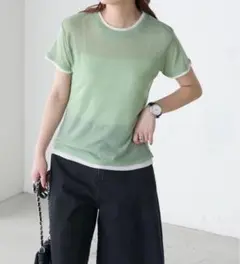 【新品未使用】BONLECILL シアー半袖Tシャツ ミントグリーン