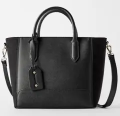 新品☆ZARA ザラ 2way ショルダー&ハンドバッグ ブラック