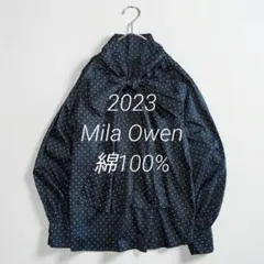 2023　ミラオーウェン　前後2WAYギャザーボータイブラウス　Sサイズ　ドットのサムネイル