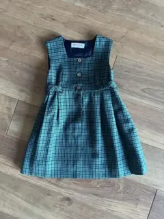 ファミリア　ジャンパースカート グリーンチェック　110