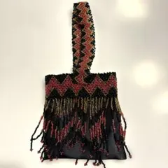 ビーズ装飾フリンジパーティーバッグ 小物入れ