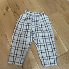 薄手　チェック柄ストレートパンツ 100cmのサムネイル