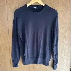 【UNIQLO】メリノクルーネックセーター ネイビー Sサイズ