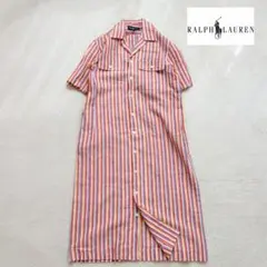 ❁ RALPH LAUREN ロングワンピース リネン混 ストライプのサムネイル