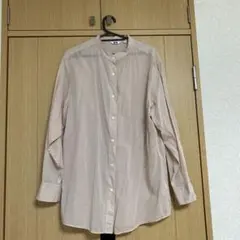 UNIQLO U バンドカラー　シアーシャツ ピンク XLのサムネイル
