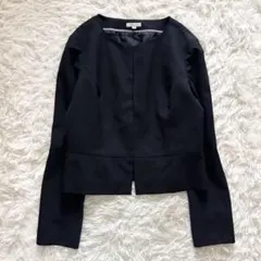 トッカ ノーカラージャケット ネイビー 裏地ロゴ セレモニー