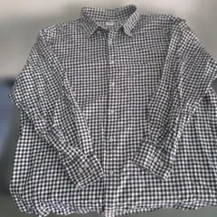 UNIQLO 3XL ネイビーとホワイトチェック長袖シャツ