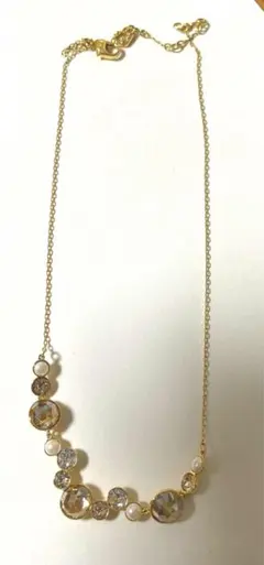 スワロフスキー ゴールドクリスタル 真珠 ネックレス