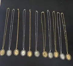 オーバル型ペンダントネックレスセット