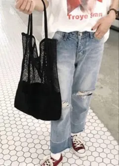 クラシカルエルフ　メッシュトートバック　新品　黒のサムネイル