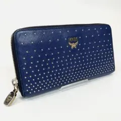 MCM エムシーエム 長財布 ラウンドファスナー スタッズ ネイビーブルーのサムネイル