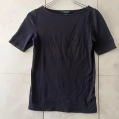 ローレンラルフローレン ボートネック ワンポイント　Tシャツ ネイビー Sサイズのサムネイル