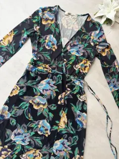 DVF シルク 花柄ワンピース　サイズ0(S相当)