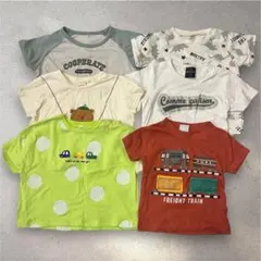 ベビー 半袖Tシャツ 6枚セット まとめ売り 80cm 男の子 車 電車 恐竜