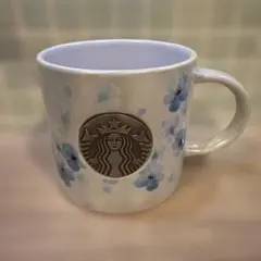 スターバックス 青い花柄 マグカップ