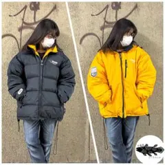 リバーシブル⭐︎ベアー USA ボリュームダウン 刺繍 肉厚 ブラック L〜XL