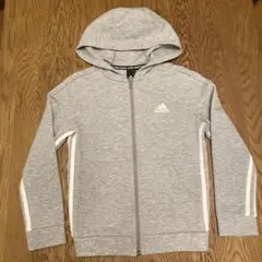 adidas フルジップ パーカー 140cm グレー