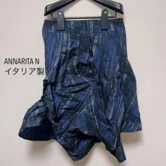 アンナリタN 変形スカート バルーン イタリア製 ストライプ モード