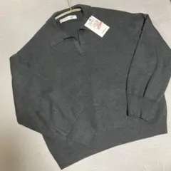 新品未使用 しまむら スキッパー カットソー プルオーバー 襟付きVネック