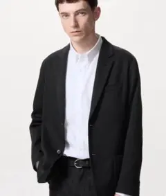 美品✨】24年 UNIQLO コンフォート2Bジャケット Sサイズ ブラック