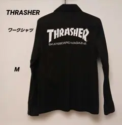 週末限定値下げ価格【THRASHER】スラッシャー　長袖 ワークシャツ ブラックのサムネイル
