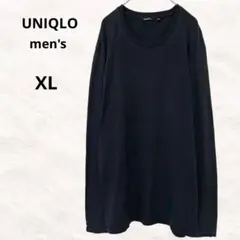 UNIQLO プレミアムコットンTシャツ 長袖 ストレッチ 綿100% 黒 XL