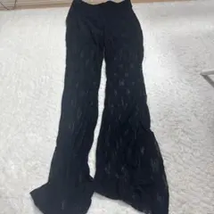 レース フレアパンツ 黒